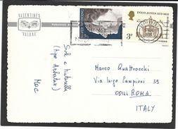 1975 THANET KENT TO ROME ON CARD VIKING BAY BROADSTAIRS - Marcophilie