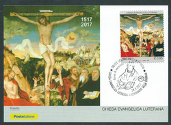 Italia, Italy 2017; Chiesa Evangelica Luterana, Quinto Centenario Della Riforma. Maximum Card E FDC . Annullo Speciale. - Christianisme