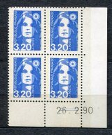 2984  Dr  FRANCE  N°  2623**  Marianne Du Bicentenaire   3 F 20  Bleu  Du  26/2/90   SUPERBE - 1990-1999