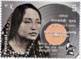 MELWA DEVI GURUNG NEPALESE SINGER STAMP NEPAL 2013 MINT - Cantanti