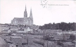 28 -  CHARTRES -  Vue Generale Prise Du Pont D Orleans - Gare , Train, Locomotive ) - Chartres