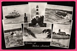 Groeten Uit Hollum Ameland - Multivues - Phare - Bateau - Mer - Église - Vuurtoren - Kerk - VAN LER'S - 1976 - Ameland