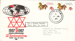 Ireland FDC 1967 Scott #234-#235 Centennial Of Canada's Confederation - FDC