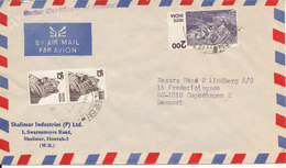 India Air Mail Cover Sent To Denmark - Airmail