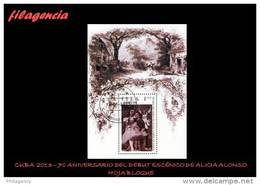 USADOS. CUBA. 2013-18 70 ANIVERSARIO DEL DEBUT ESCÉNICO DE ALICIA ALONSO EN EL BALLET GISELLE. HOJA BLOQUE - Gebraucht