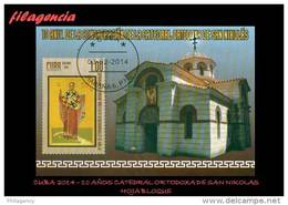 USADOS. CUBA. 2014-03 X ANIVERSARIO DE LA CONSAGRACION DE LA CATEDRAL ORTODOXA DE SAN NIKOLAS. HOJA BLOQUE - Used Stamps