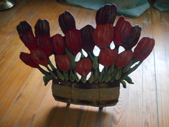 PLAQUE EN TOLE BOUQUET DE FLEUR SIGNE MICHELET - Tin Signs (after1960)