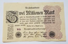 BILLET ALLEMAGNE - P.104c - ZWEI MILLIONEN MARK - BERLIN - 9 AOUT 1923 - FILIGRANE G - UNIFACE - 2 Millionen Mark