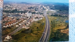 CPSM MERLEBACH FREYMING MOSELLE L AUTOROUTE  VUE AERIENNE ED CIM 1987 - Freyming Merlebach