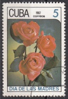 2939 Cuba 1987 Mothers' Day Mamma Fiori Flowers Rose Used - Fête Des Mères