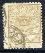 DENMARK 1865  Royal Insignia 8 Sk. Perforated 12½, Used. Michel 14B - Gebruikt