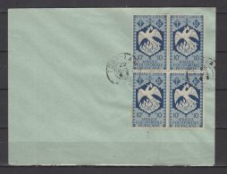 AEF - Bloc De 4 Du N° 142 Obli/sur Lettre - 22/07/1944 - Briefe U. Dokumente