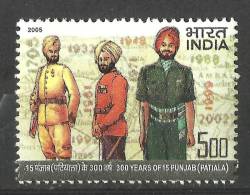 INDIA, 2005, 300 Years Of 15 Punjab, (Patiala), Regiment, MNH,(**) - Unused Stamps