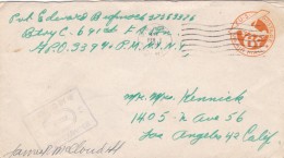 APO #463 US Army Military Postmark With Sc#UC3 6-cent Air Mail 1945 Postal Stationery Cover - 1921-40