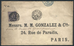 Cover Franked With 10c. Violet Of 1888 (Sc.72), Sent From Montevideo To Paris On 7/DE/1888, With Genova Transit... - Uruguay