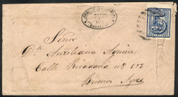 Cover Franked With 5c. (Sc.30) Sent From PAYSANDÚ To Buenos Aires On 8/SE/1877, Very Fine! - Uruguay