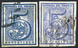 Sc.30 With " ENTESIMOS" Variety And Sc.30b With "small S In CENTESIMOS" Variety, VF Quality! - Uruguay