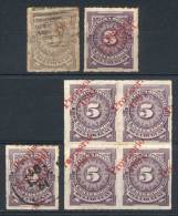 Yv.84 (Sc.99), Lot Of Mint Or Used Stamps With VARIETIES: Incomplete Overprint (only "orio"), Double Ovpt, Double... - Uruguay