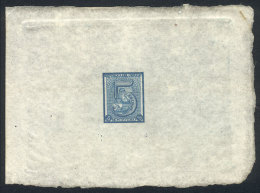 Yvert 30, 1866 5c. Blue, Die Essay Printed On Thin Paper, Unadopted Design, Superb! - Uruguay