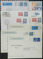 9 Covers Used In 1954/1963, Most Sent To Argentina With Nice Postages, Including 3 FDC Covers, Interesting Group,... - Andere & Zonder Classificatie