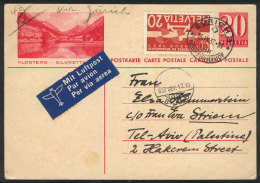 Uprated Postal Card Sent From Zurich To TEL AVIV (PALESTINE) On 16/SE/1927, It Has A Vertical Crease, Else VF... - Sonstige & Ohne Zuordnung