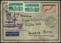 ZEPPELIN: Cover Sent From Glarus To Argentina On 25/AU/1932, With Special Mark Of The Flight And Friedrichshafen... - Andere & Zonder Classificatie