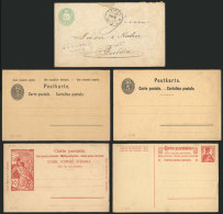 4 Unused Old Postal Stationeries (one Card Is Double, With Reply Paid) + 1 Cover Of 25c. Sent From Zurich To Fulda... - Otros & Sin Clasificación