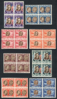 Yv.A.53/60, 1947 Roosevelt, Compl. Set Of 8 Values In IMPERFORATE BLOCKS OF 4, With SAGGIO Overprints (specimen),... - Autres & Non Classés