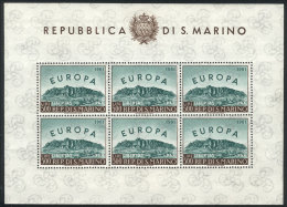 Yvert 523, 1961 Topic Europa, S.sheet Of 6, MNH, VF Quality, Catalog Value Euros 228+ - Sonstige & Ohne Zuordnung