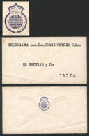 Circa 1890: Cover With Logo Of PSNC On Reverse, On Front Printed: "TELÉGRAMA Para Don JORGE PETRIE, Callao"... - Pérou