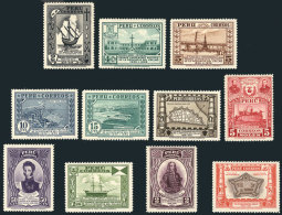 Sc.341/351, 1936 Centenary Of The Province Of Callao, Cmpl. Set Of 12 Values Mint Lightly Hinged, VF Quality (the... - Peru
