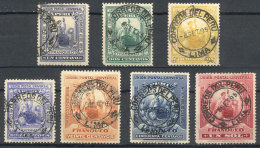 Sc.134/140, 1895 Liberty, Complete Set Of 7 Values With Postmark Of First Day Of Issue (8/SE/1895), VF Quality. - Peru