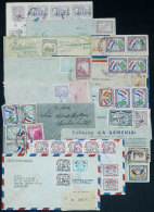 13 Covers Sent To Argentina In 1940/1950s With Nice And Interesting Postages, Fine To VF Quality, Low Start! - Paraguay