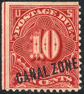 Sc.J3, 1914 10c. Carmine Rose, Mint Original Gum, VF Quality, Rare, Catalog Value US$1,000. - Canal Zone