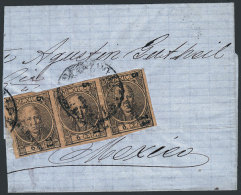 Large Part Of A Folded Cover Franked With 18c., Sent From San Luis? To Mexico On 28/AP/1871, VF! - Messico