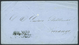 Folded Cover Sent From NAZAS To Durango On 15/JA/1861, VF Quality! - México