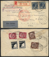 Registered Airmail Cover Sent To Rio De Janeiro On 23/OC/1935 By Germany DLH, Franked On Front With 3.50Fr. And On... - Other & Unclassified