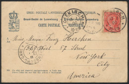 Postcard Franked With 10c. And Sent From DIEKIRCH To New York On 13/JA/1900, VF Quality! - Autres & Non Classés