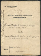 Document Of Several Pages Of The Year 1852, Related To A Resident Of Montecrestese, Excellent Quality, Very... - Ohne Zuordnung