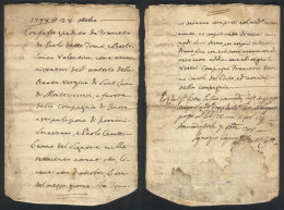 Hand-written Document Of The Year 1798, 12 Pages, Interesting! - Sin Clasificación