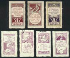 7 Spectacular Old Patriotic Cinderellas, Fine Quality, Rare! - Unclassified