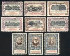 Lot Of 9 Old Cinderellas, Topic PATRIOTISM, Protecting National Industry, Etc., Some With Little Defects On... - Ohne Zuordnung