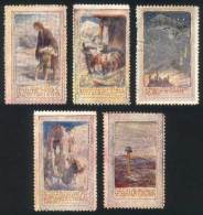 Lot Of 5 Anti-war Cinderellas Of 1917, Condemning The Horrors Of War, Fine To VF Quality, Rare! - Ohne Zuordnung