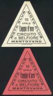 2 Old Triangular Cinderellas Of Large Size, Topic Car Racing, Motorcycles, VF, Rare! - Non Classés