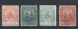 Yv.83/86, 1910 Garibaldi, Complete Set Of 4 Values, VF Quality, Catalog Value Euros 400. - Sin Clasificación