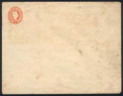 POSTAL STATIONERIES: Red 5S. Cover, Size 148 X 118 Mm, Unused, Lightly Stained, Rare! - Lombardo-Venetien