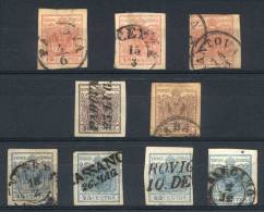 Stockbook With Sc.4, 4b, 4f, 5, 5e, 6, 6a (x2), 6c, All Used And In General With Good Margins And Nice Postmarks,... - Lombardije-Venetië