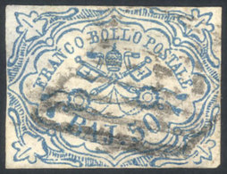 Yv.10, 1852/64 50b. Blue, Very Good Front, Thinned On Back, Catalog Value Euros 1,500. - Papal States