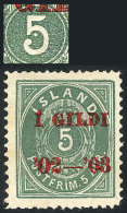 Sc.45, With Variety: "spot Inside The 5", Mint Without Gum, Interesting! - Autres & Non Classés