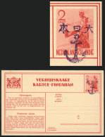 2c. Postal Card With Overprint Of JAPANESE OCCUPATION, Excellent Quality, Low Start! - Niederländisch-Indien